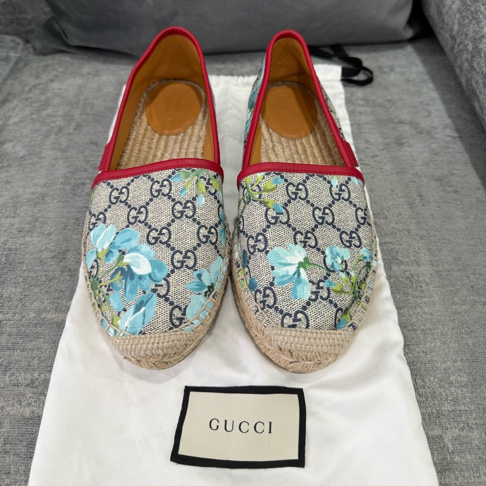 Gucci GG Supreme Floral Pilar Espadrille Flats